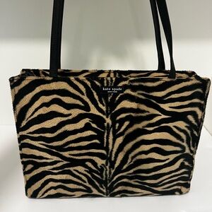 Kate Spade Zebra Print Shoulder Bag - Black and Tan